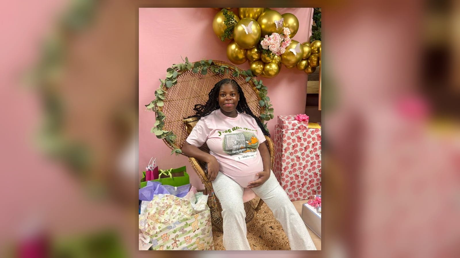 Mom at a baby shower