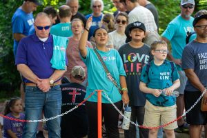 Love Life prayer walkers gathered in prayer