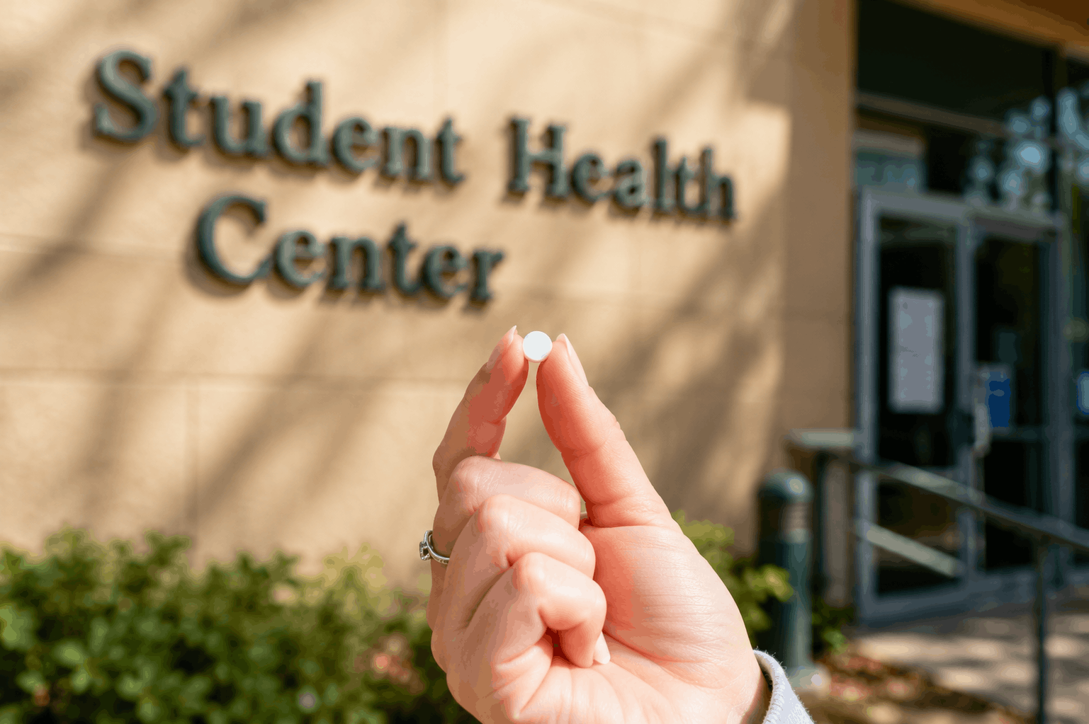 Abortion pill outside a student health center