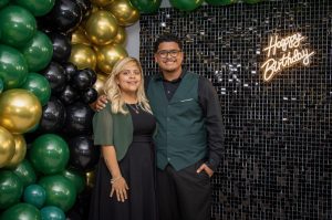 Fernando and his mom together at a birthday celebration